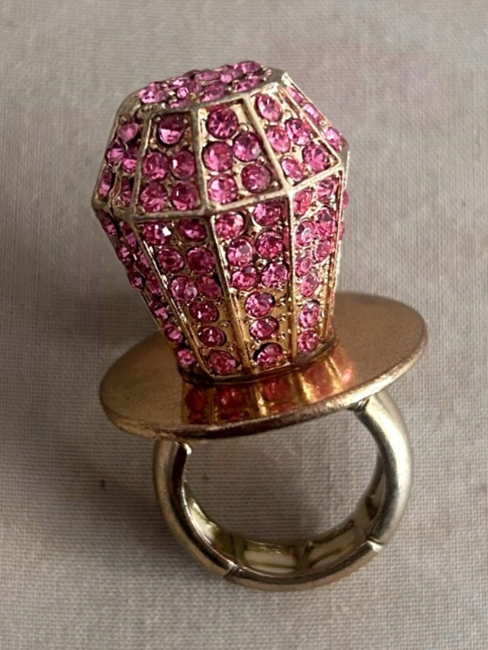 Ring Pop Rhinestone Gold Ring - Picture 3 of 3